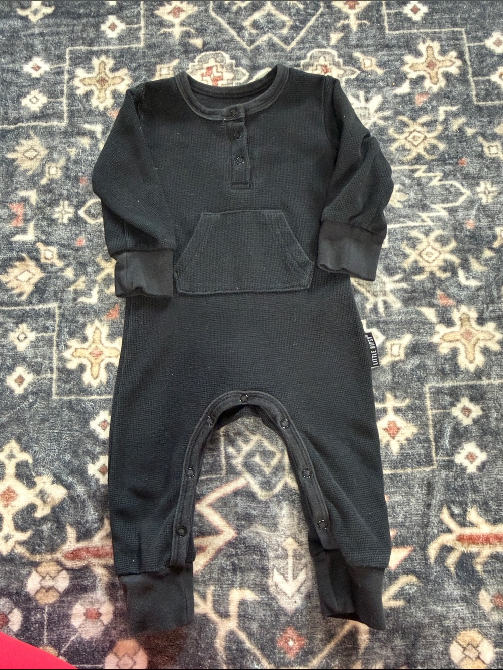 Little Bipsy Black Thermal One-Piece 6-9M